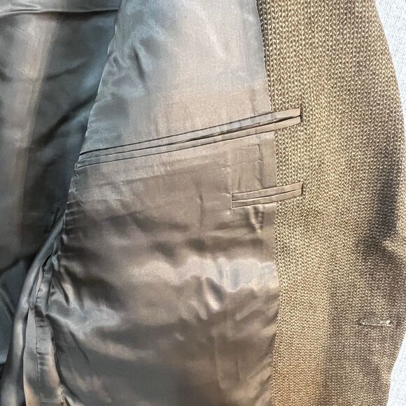 Hickey Freeman Wool Cashmere Blazer Jacket Sport Coat 44L Tan/Brown Classic - Picture 5 of 13